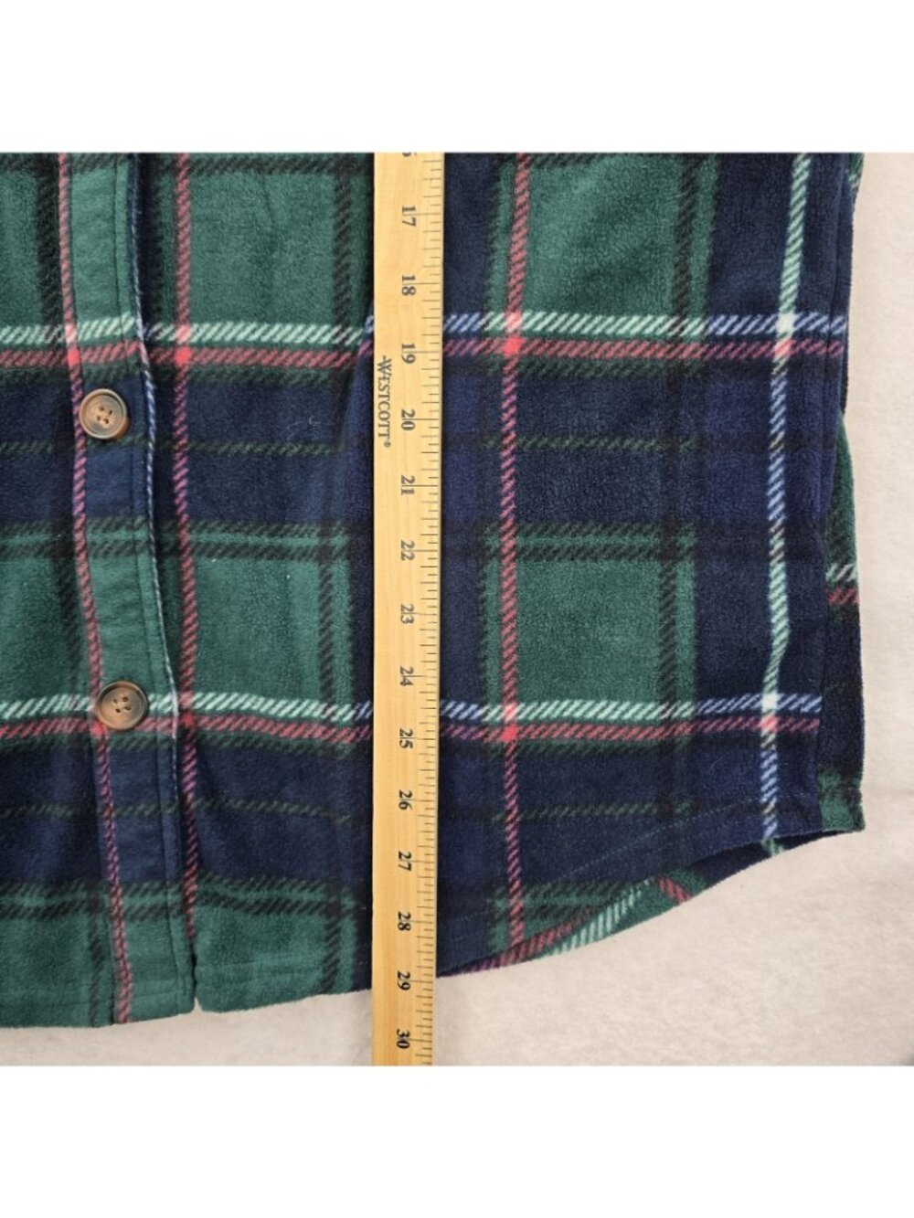 Maurices Wilder Fleece Button Up Shirt Jacket Sz L Pockets Cozy Layering Plaid - Picture 8 of 10